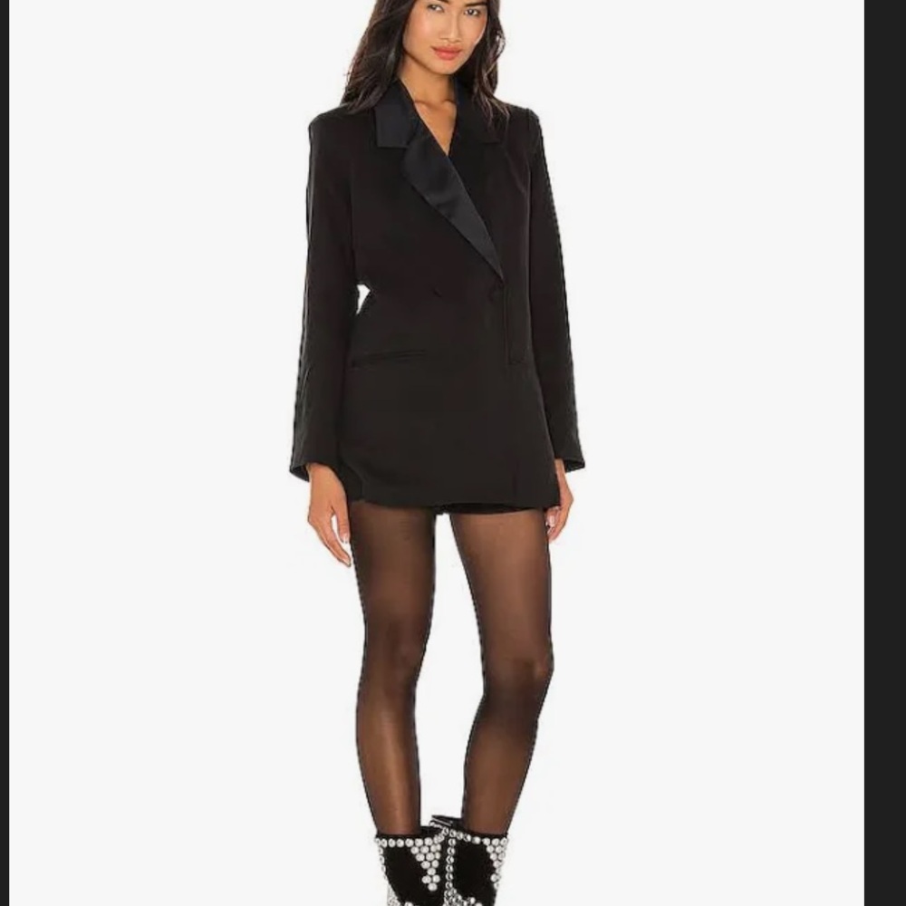 NWT WeWoreWhat Black Double-Breasted Blazer Romper